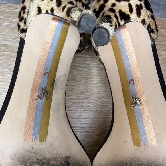 Sam Edelman Patti Open Toe Leopard Print Calf Hair High Heels Sandals Size 6 - Picture 6 of 13
